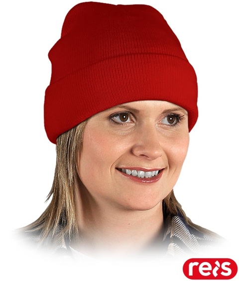 CZAPKA OCIEPLANA ZIMOWA OCHRONNA BAW CZERWONA