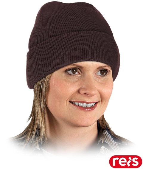 CZAPKA OCIEPLANA ZIMOWA OCHRONNA BAW BRĄZOWA