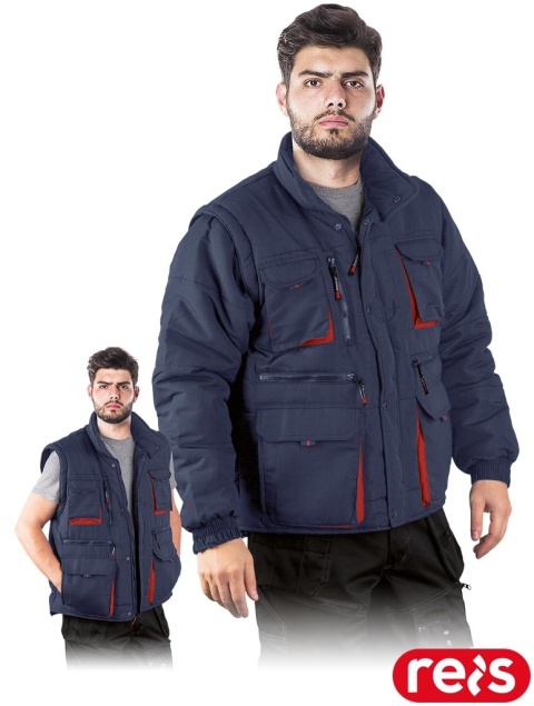 KURTKA OCHRONNA OCIEPLANA CZAPLA2 2W1 KAMIZELKA, ODPINANE RĘKAWY