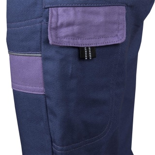 SPODNIE OCHRONNE DO PASA CORTON 100 % BAWEŁNA ODBLASKOWE ELEMENTY GRANATOWO-NIEBIESKIE DAMSKIE