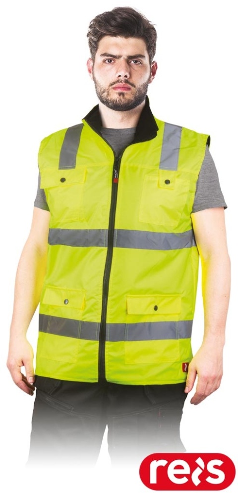 BEZRĘKAWNIK OCHRONNY OCIEPLANY CITRON OSTRZEGAWCZY ŻÓŁTY