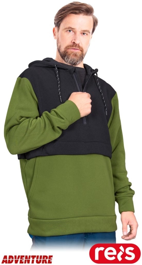 BLUZA OCHRONNA CAJMAN WKŁADANA PRZEZ GŁOWĘ ZIELONO-CZARNA