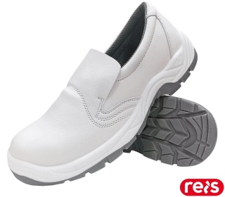 BUTY BEZPIECZNE FODREIS, SB E FO SRA, MOKASYNY ROBOCZE WCIĄGANE BIAŁE