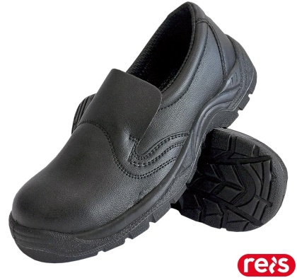 BUTY BEZPIECZNE FODREIS, SB E FO SRA, MOKASYNY ROBOCZE WCIĄGANE CZARNE