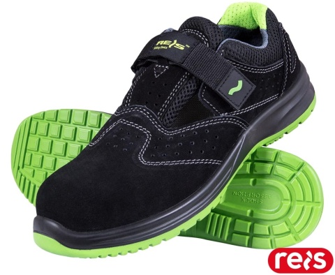 BUTY BEZPIECZNE SANDAŁY ROBOCZE NA RZEP, ZAMSZ, SIATKA, S1 SRC, STORK-S