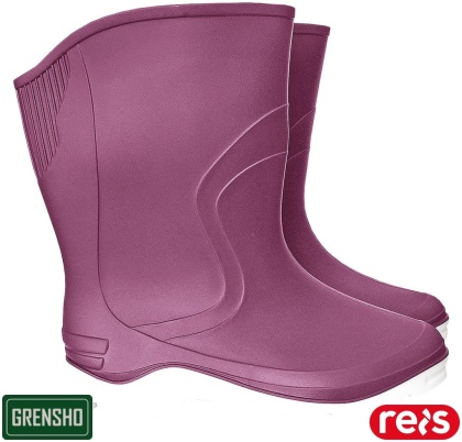 BUTY Z PCV RAINBOW KALOSZE DAMSKIE KRÓTKIE PURPUROWE