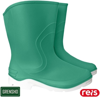 BUTY Z PCV RAINBOW KALOSZE DAMSKIE KRÓTKIE MIĘTOWE