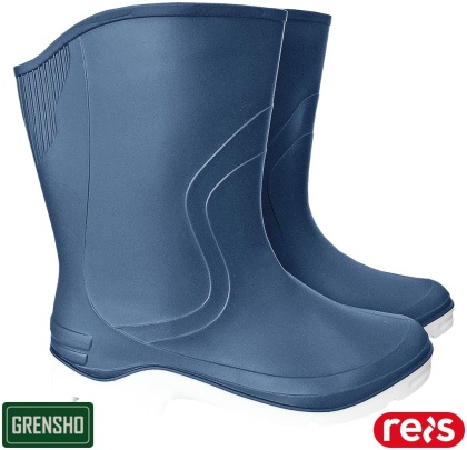 BUTY Z PCV RAINBOW KALOSZE DAMSKIE KRÓTKIE KOBALTOWE