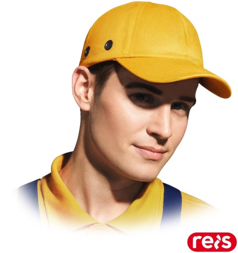 PRZEMYSŁOWY HEŁM LEKKI ANTYSKALPOWY BUMPCAP ŻÓŁTY