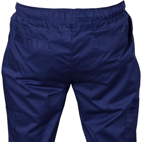 SPODNIE OCHRONNE DO PASA COMODO DO BRANŻY KOSMETYCZNEJ, MEDYCZNEJ, CHEMICZNEJ GRANATOWE