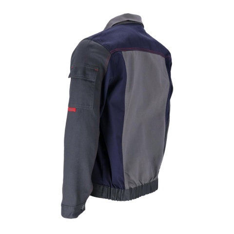 BLUZA OCHRONNA ROBOCZA BAWEŁNIANA ROBOCZA BOMER, KIESZENIE, NA GUZIKI, SZARO-GRANATOWA