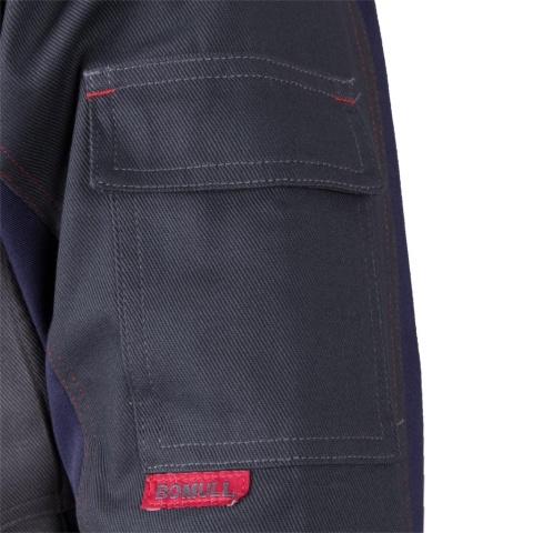 BLUZA OCHRONNA ROBOCZA BAWEŁNIANA ROBOCZA BOMER, KIESZENIE, NA GUZIKI, SZARO-GRANATOWA