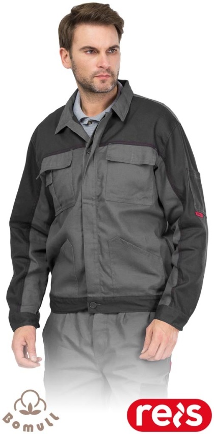 BLUZA OCHRONNA ROBOCZA BAWEŁNIANA MĘSKA BOMULL, CIEMNOSZARO-SZARA