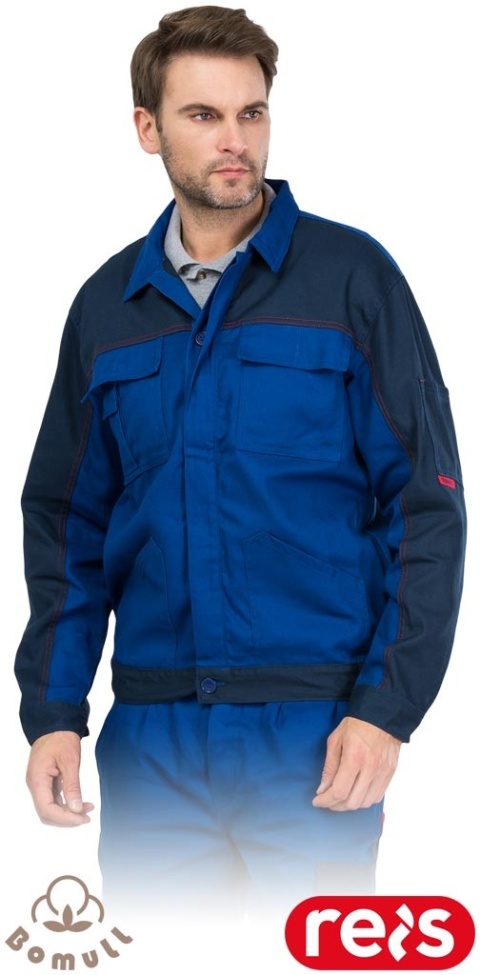 BLUZA OCHRONNA ROBOCZA BAWEŁNIANA MĘSKA BOMULL, NIEBIESKO-GRANATOWA