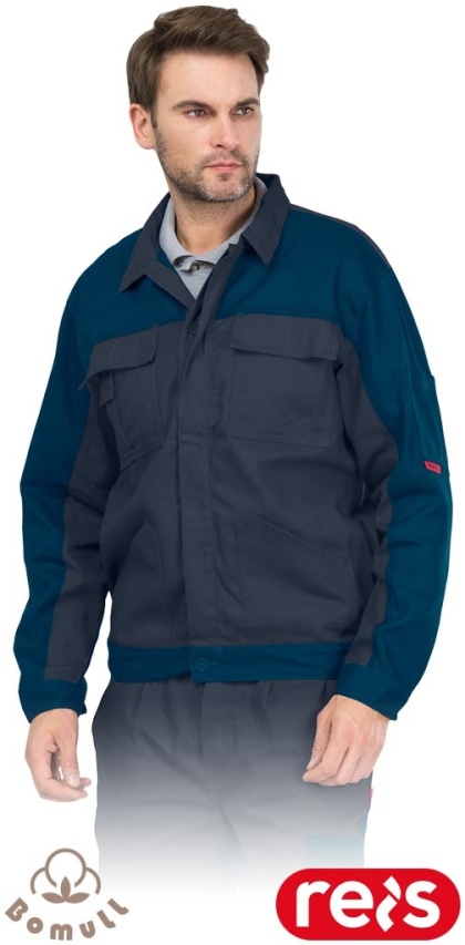 BLUZA OCHRONNA ROBOCZA BAWEŁNIANA MĘSKA BOMULL, CIEMNOSZARO-NIEBIESKA