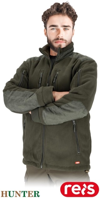 BLUZA Z POLARU OCHRONNA BOR ZIELONA DLA LEŚNIKÓW, RYBAKÓW