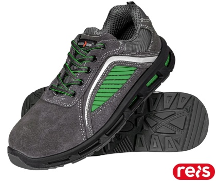 BUTY BEZPIECZNE ATOMIC-P, S1 SRC, PÓŁBUTY ROBOCZE ZAMSZOWE SZARO-ZIELONE