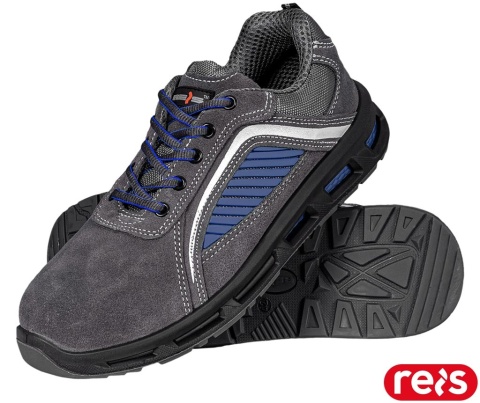 BUTY BEZPIECZNE ATOMIC-P, S1 SRC, PÓŁBUTY ROBOCZE ZAMSZOWE SZARO-NIEBIESKIE