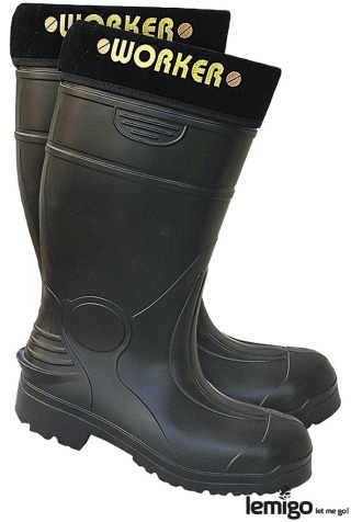BUTY BEZPIECZNE WORKER SB P SRB FO CI E , OCIEPLANE ZIMOWE GUMOWCE, KALOSZE ODPORNE NA PRZEBICIA