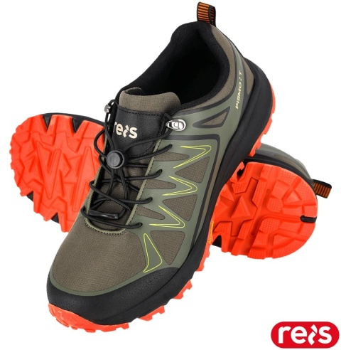 BUTY SPORTOWE PIEMONT PÓŁBUTY DO PRACY I GÓRSKICH WĘDRÓWEK, ZIELONO-CZARNO-POMARAŃCZOWE