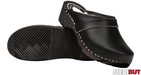 BUTY ZAWODOWE DREGLB PANTOLETY ZDROWOTNE, KLAPKI DREWNIANE, CHODAKI, DREWNIAKI, ANTYPOŚLIZGOWE CZARNE