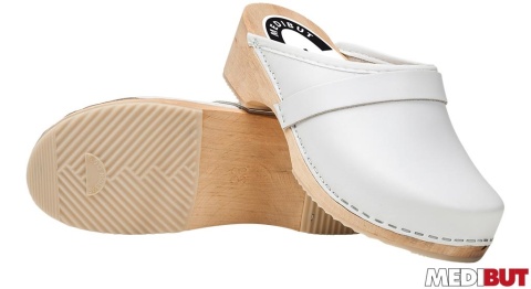 BUTY ZAWODOWE DREGLW PANTOLETY ZDROWOTNE, KLAPKI DREWNIANE CHODAKI, DREWNIAKI, WNTYPOŚLIZGOWE, BIAŁE