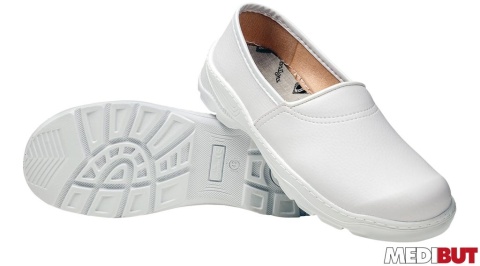 BUTY ZAWODOWE FOODM MOKASYNY BIAŁE DO PRACY W SPOŻYWCE, HACCP