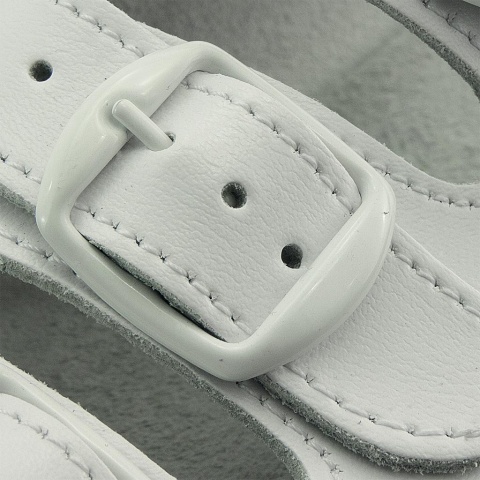 BUTY ZAWODOWE KLA3PAS, KLAPKI DAMSKIE, PROFIL ORTOPEDYCZNY, ANTYPOŚLIZGOWE, BIAŁE, TRZY PASKI