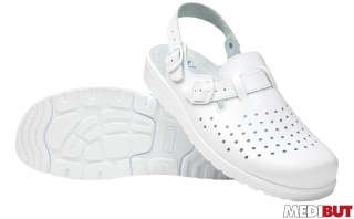 BUTY ZAWODOWE KLADZ2PASMES, KLAPKI MĘSKIE, SKÓRA NATURALNA, ANTYPOŚLIZGOWE, PASEK NA PIĘCIE