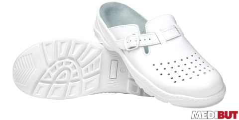 BUTY ZAWODOWE KLAKI MĘSKIE ORTOPEDYCZNA WKŁADKA KLADZWKMES ANTYPOŚLIZGOWE, ANTYSTATYCZNE BIAŁE