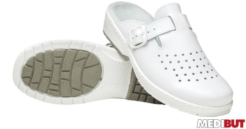 BUTY ZAWODOWE KLADZWK KLAPKI DAMSKIE PERFOROWANE, ANTYPOŚLIZGOWE, ANTYSTATYCZNE, BIAŁE