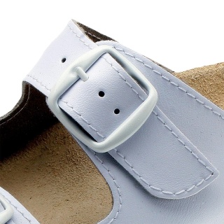 BUTY ZAWODOWE ORTOPEDYCZNE KLAPKI KLAKOR2PAS, KOREK-GUMA, WELUR, ANTYPOŚLIZGOWE, BIAŁE