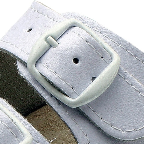 BUTY ZAWODOWE ORTOPEDYCZNE KLAPKI KLAKOR3PAS, KOREK, GUMA, WELUR, ANTYPOŚLIZGOWE BIAŁO-CZERWONE