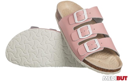 BUTY ZAWODOWE ORTOPEDYCZNE KLAPKI KLAKOR3PAS, KOREK, GUMA, WELUR, ANTYPOŚLIZGOWE, RÓŻOWE