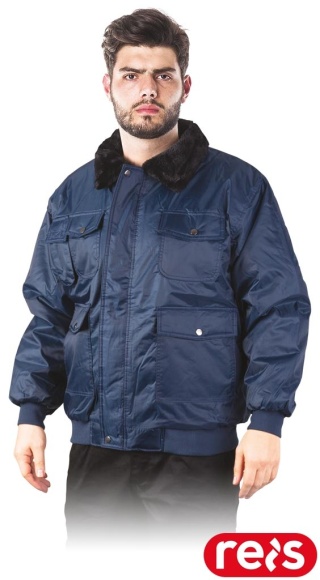 KURTKA OCHRONNA OCIEPLANA Z POWŁOKĄ ZABEZPIECZAJĄCA PRZED PRZESIĄKNIĘCIEM, BOMBER, GRANATOWA