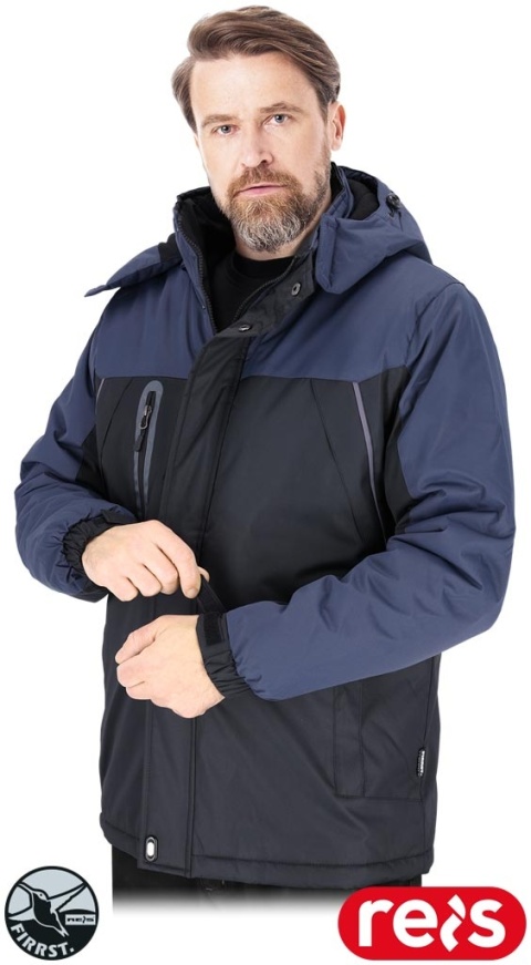 KURTKA OCHRONNA OCIEPLANA POLAREM BORG, CZARNO-GRANATOWA