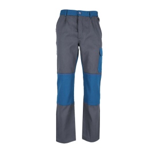 SPODNIE OCHRONNE DO PASA BAWEŁNIANE ROBOCZE, REGULACJA W PASIE, KIESZENIE NA NAKOLANNIKI, BOMULL, BEŻOWO-BRĄZOWE