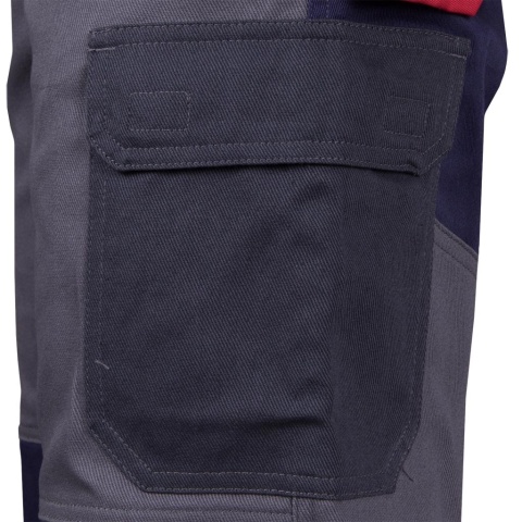 SPODNIE OCHRONNE OGRODNICZKI BAWEŁNIANE ROBOCZE SPANDEX BOMER, SZARO-GRANATOWY