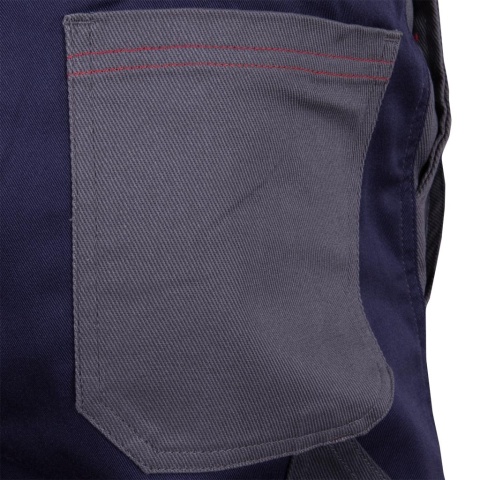 SPODNIE OCHRONNE OGRODNICZKI BAWEŁNIANE ROBOCZE SPANDEX BOMER, SZARO-GRANATOWY