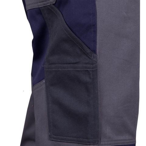 SPODNIE OCHRONNE OGRODNICZKI BAWEŁNIANE ROBOCZE SPANDEX BOMER, SZARO-GRANATOWY