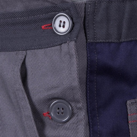 SPODNIE OCHRONNE OGRODNICZKI BAWEŁNIANE ROBOCZE SPANDEX BOMER, SZARO-GRANATOWY