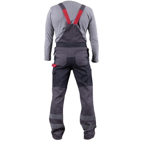 SPODNIE OCHRONNE OGRODNICZKI ROBOCZE BAWEŁNIANE Z ODBLASKAMI BOMULLX SZARO-CIEMNOSZARE