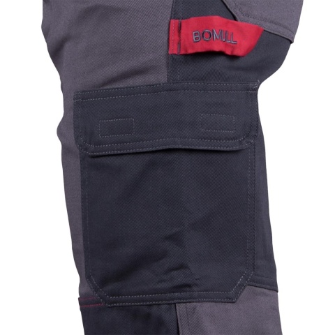 SPODNIE OCHRONNE OGRODNICZKI ROBOCZE BAWEŁNIANE Z ODBLASKAMI BOMULLX NIEBIESKO-GRANATOWE