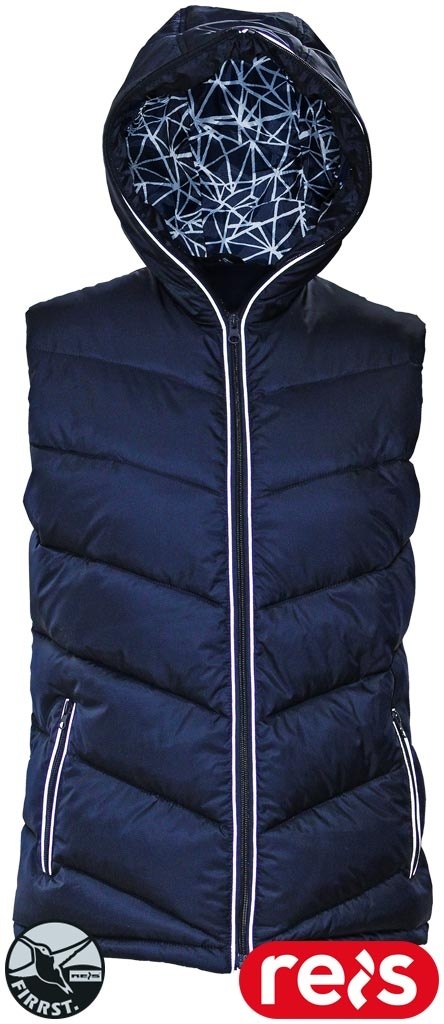 BEZRĘKAWNIK OCHRONNY OCIEPLANY ALLIGATOR MĘSKI Z KAPTUREM GRANATOWY