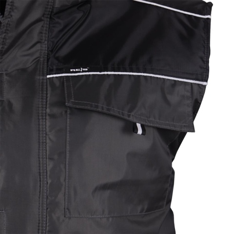 BEZRĘKAWNIK OCHRONNY OCIEPLANY MĘSKI Z KIESZENIAMI I ODBLASKAMI ARIZONA SZARO-CZARNY