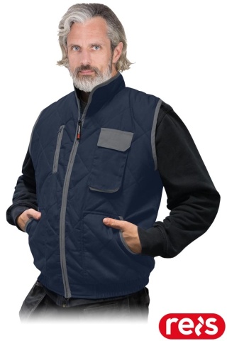 BEZRĘKAWNIK OCHRONNY OCIEPLANY PIKOWANY MĘSKI BARRAKUDA GRANATOWO-SZARY