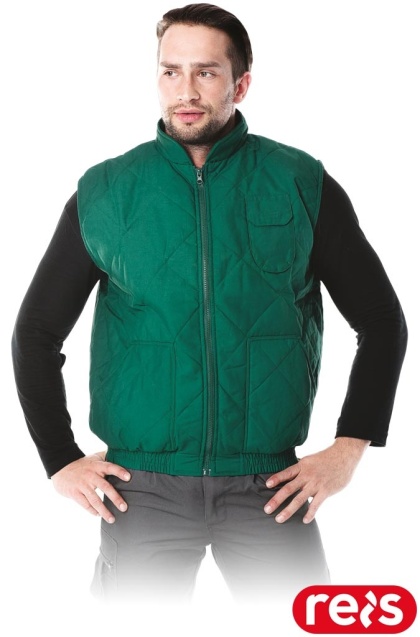 BEZRĘKAWNIK OCHRONNY OCIEPLANY BARRAKUDA ZE ŚCIĄGACZEM ZIELONY