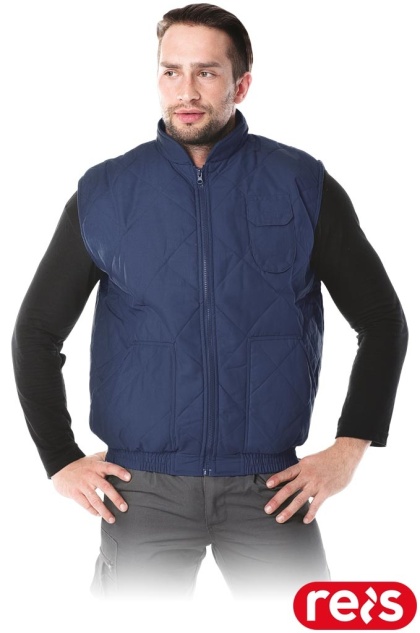 BEZRĘKAWNIK OCHRONNY OCIEPLANY BARRAKUDA ZE ŚCIĄGACZEM GRANATOWY