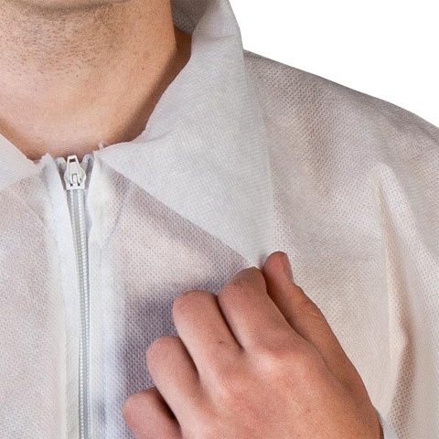 BLUZA FILS Z POLIPROPYLENU ZAPINANA NA SUWAK, ZAKŁADANA NA ODZIEŻ, OCHRONA ODZIEŻY, SPOŻYWKA, LABORATORIA