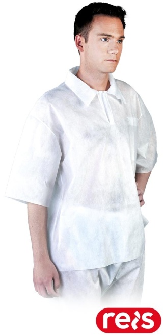 BLUZA FI Z KRÓTKIM RĘKAWEM Z POLIPROPYLENU, ZAKŁADANA NA ODZIEŻ, OCHRONA ODZIEŻY, SPOŻYWKA, LABORATORIA